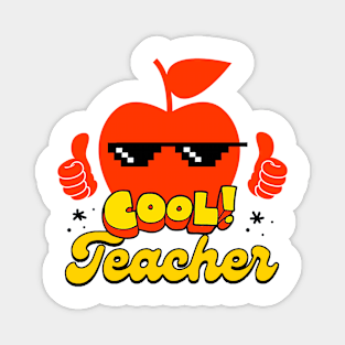 Cool Teacher Life: Funny School Apple Graphic Magnet