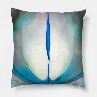 High Resolution Georgia O'Keeffe Painting Blue Line 1919 Pillow