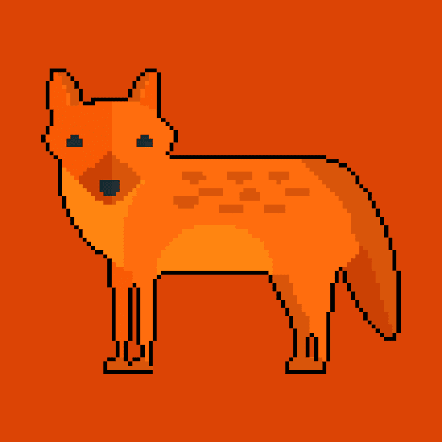 Mystical Charisma: Pixel Art Fox Design for Fashion Statements by Pixel.id