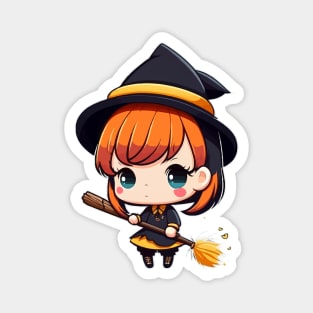 Cute But Witchy Chibi Witch Wicca Magnet