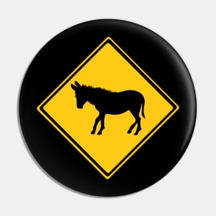 Donkey Warning Sign Pin