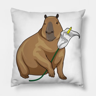 Capybara Calendula Flower Pillow