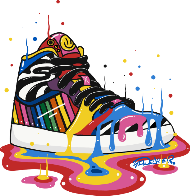 Rainbow Melting Sneaker Kids T-Shirt by ms_wearer