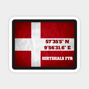 Hirtshals Fyr - coordinates - flag Magnet