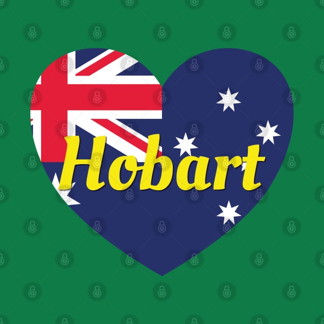 Hobart Australia Australian Flag Heart by DPattonPD