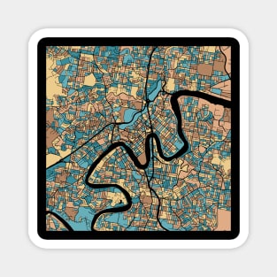 Brisbane Map Pattern in Mid Century Pastel Magnet