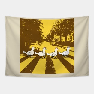 Abbey Road chickens Tapestry