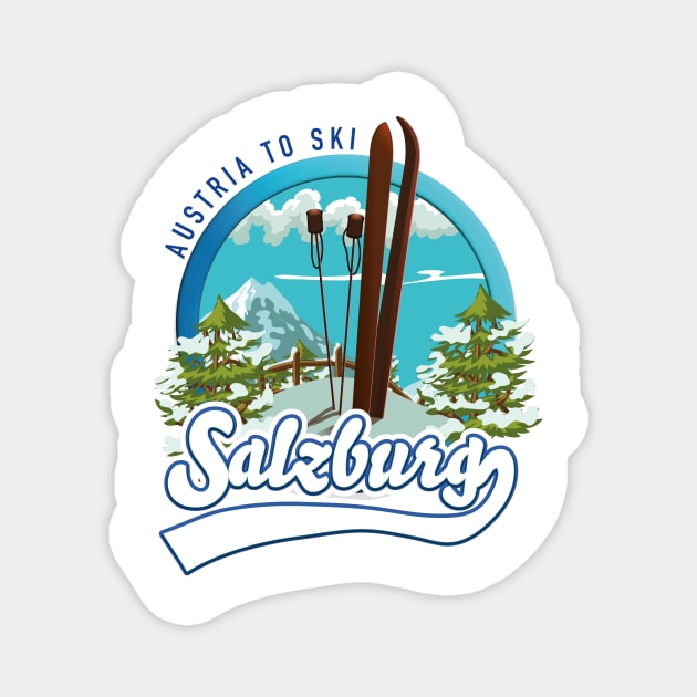 Salzburg Austria to ski Magnet by nickemporium1