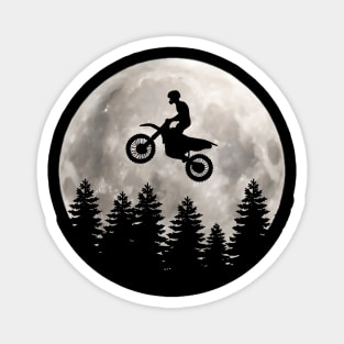 Dirt Bike Flying Across the Moon Magnet