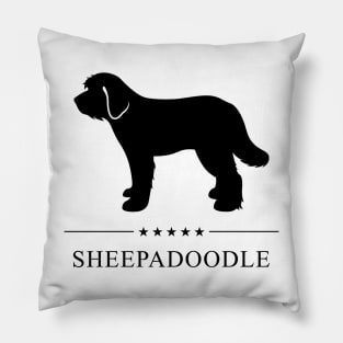 Sheepadoodle Black Silhouette Pillow