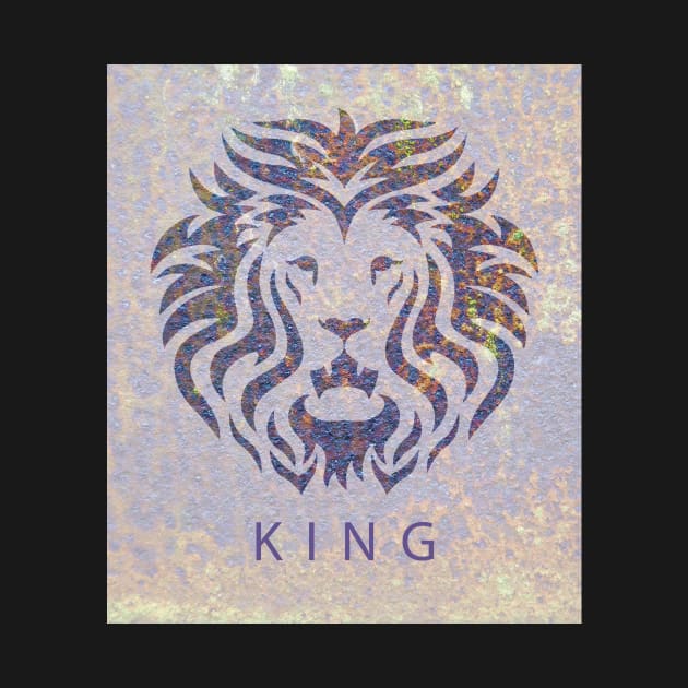 'KING' Lion Head - Purple by sleepingdogprod