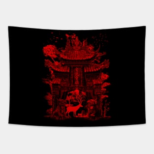 Japanese red temple gate Tapestry