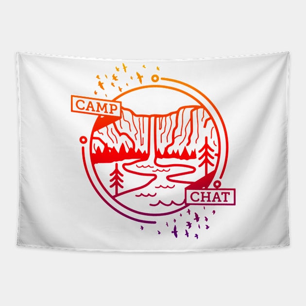 camp chat Tapestry by clownverty