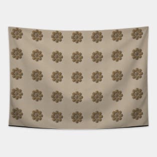 Gold Ornament Pattern Linen Look Tapestry