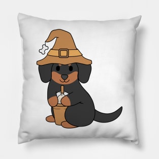 Black Pumpkin Spice Dachshund Pillow