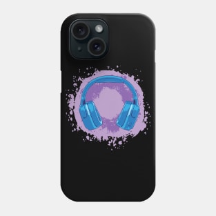 Headphones Art, Blue & Purple Phone Case