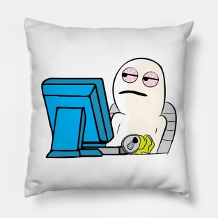 Introverted unimpressed attitude sleepless meme character Pillow