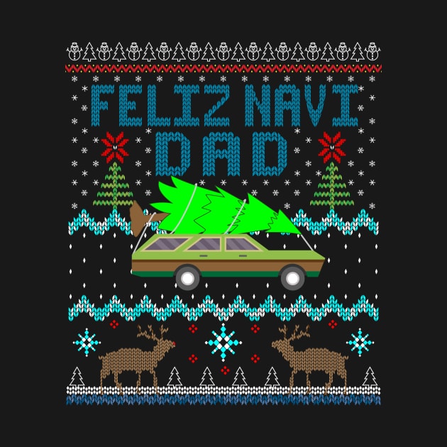 Feliz Navi Dad Christmas Tree Ugly Christmas Design by Brobocop