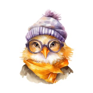 Cozy Chicken in a Purple Hat T-Shirt