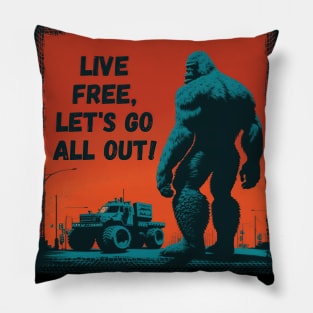 funny outdoorsmen live free big foot Pillow