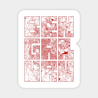 Bengaluru, India City Map Typography - Oriental Magnet