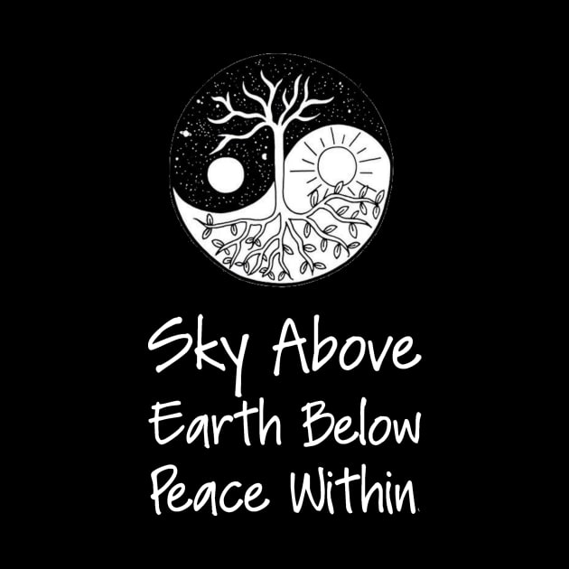 Yoga Meditation Zen Quote - Sky Above Earth Below Peace Within by ballhard