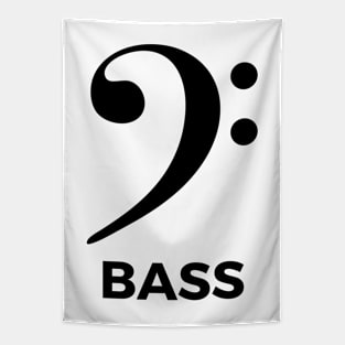 Bass Clef - Text On Bottom Tapestry