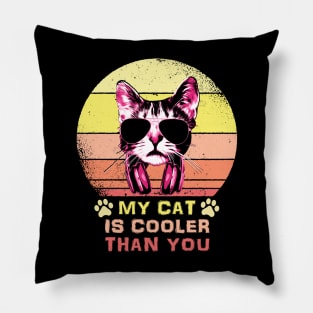 Mt Cat Is Cooler Than You Color Pillow