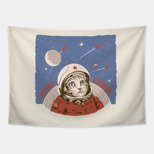 Cosmonaut Space Cat Tapestry