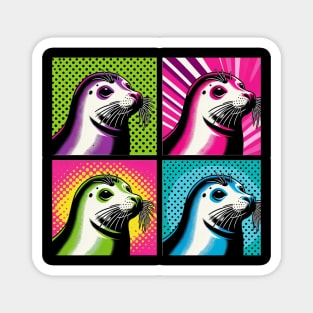 Pop Art Harp Seal Tee - Arctic Marine Life Magnet