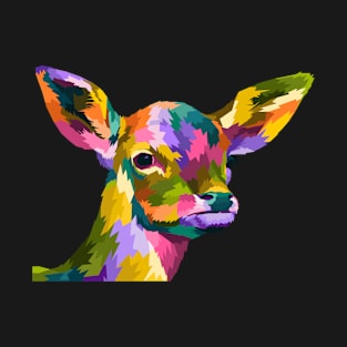 Beautiful baby deer design colorful deer head for deer lover T-Shirt