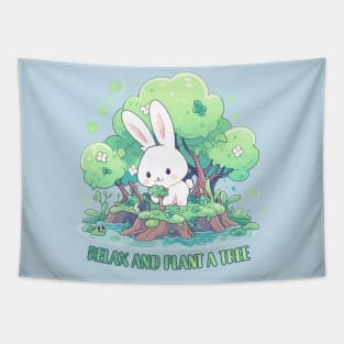 Bunny Relax and plant a tree Tapestry