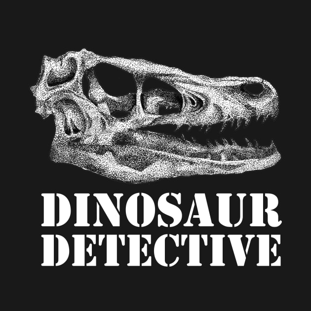 Dinosaur Detective - cool tattoo style t-shirt by Squidoodle