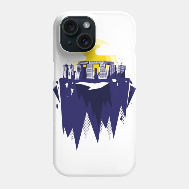 Modern skyscrapers stone henge silhouette graphic art Phone Case by Masato_Mio