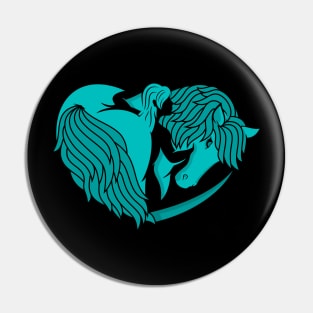 Women and horse Pin