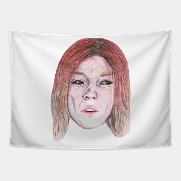 Girl With Black Sclera Eyes Tapestry by deadblackpony