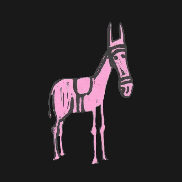 Pink Donkey by krisevansart