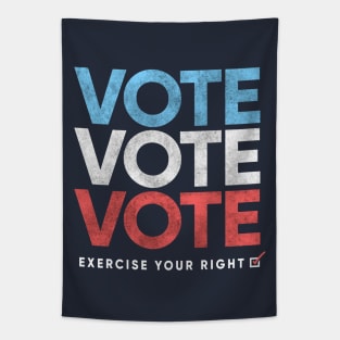 Retro Distressed Vote T-Shirt, Exercise Your Right Tapestry