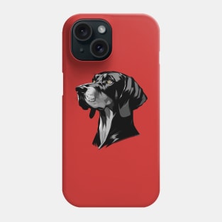 Stunning and Cool Hanoverian Scenthound Monochrome and Gold Portrait for Father's Day Phone Case