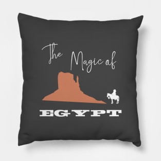 Monument Valley Egypt, white brown Pillow