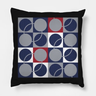 Pattern of blue and gray circles in a square Pillow