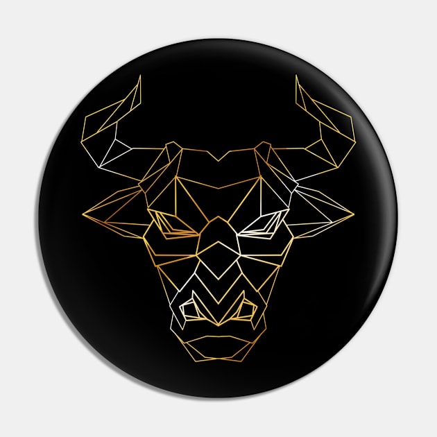 Bull Riding Head Rodeo Rider Cowboy Low Poly Pin by ChrisselDesigns