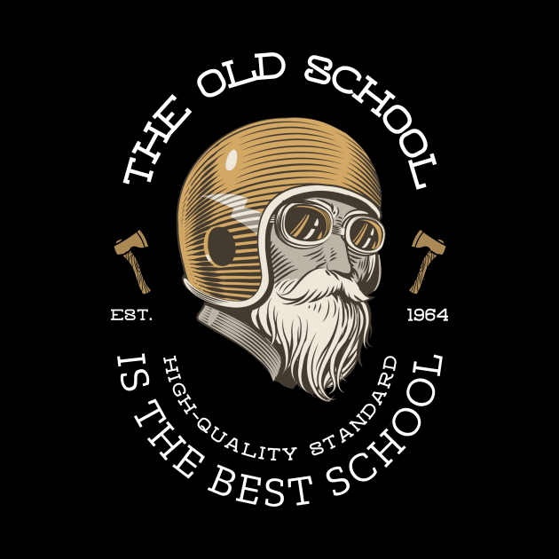 The Old School is The Best School Classic Bearded Biker Gift For Biker by All About Midnight Co