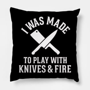 Culinary Chef Cook - Knives and Fire Passion Design Pillow