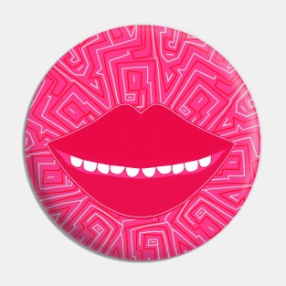 Amazing Smile Mouth red pink Pin