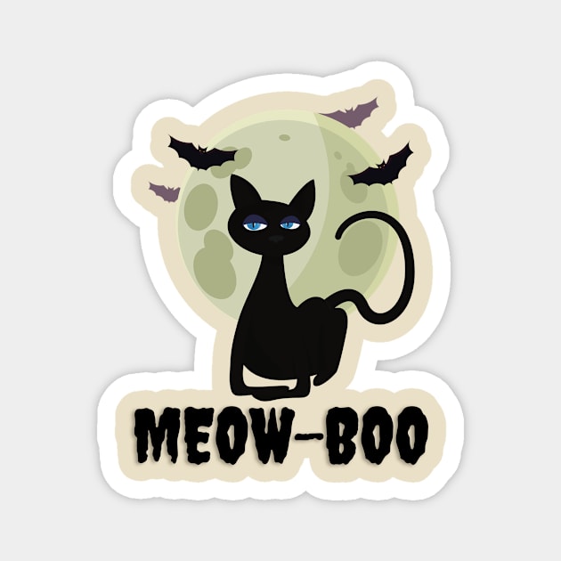 Funny Meow Boo Halloween cat Magnet by StarTshirts