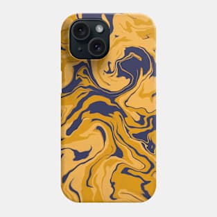 Shades of Moody Yellow and Blue Aesthetic Marble Pattern Phone Case