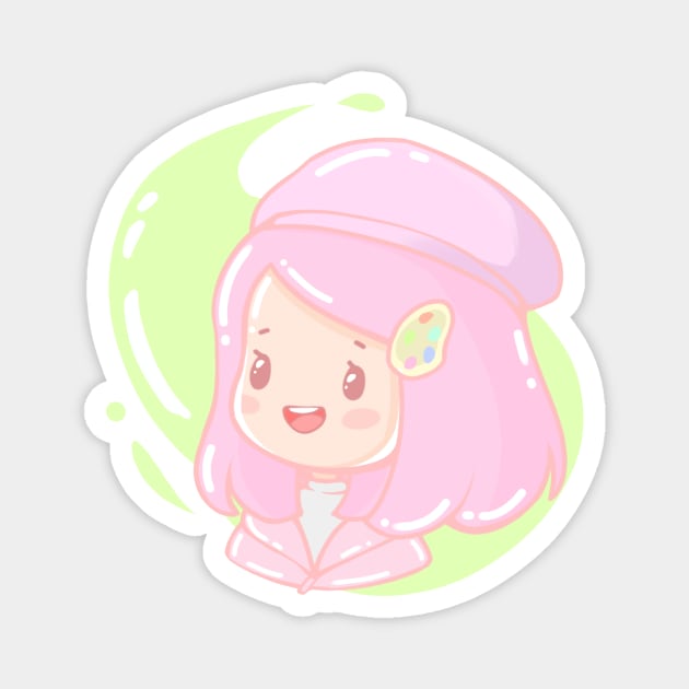 cute pink artist Magnet by artINhousee