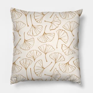 Ginkgo Leaves Boho Botanical Pattern Pillow