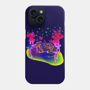 Psychedelic Frog, Magic Mushrooms, & Butterflies Tye Dye Phone Case